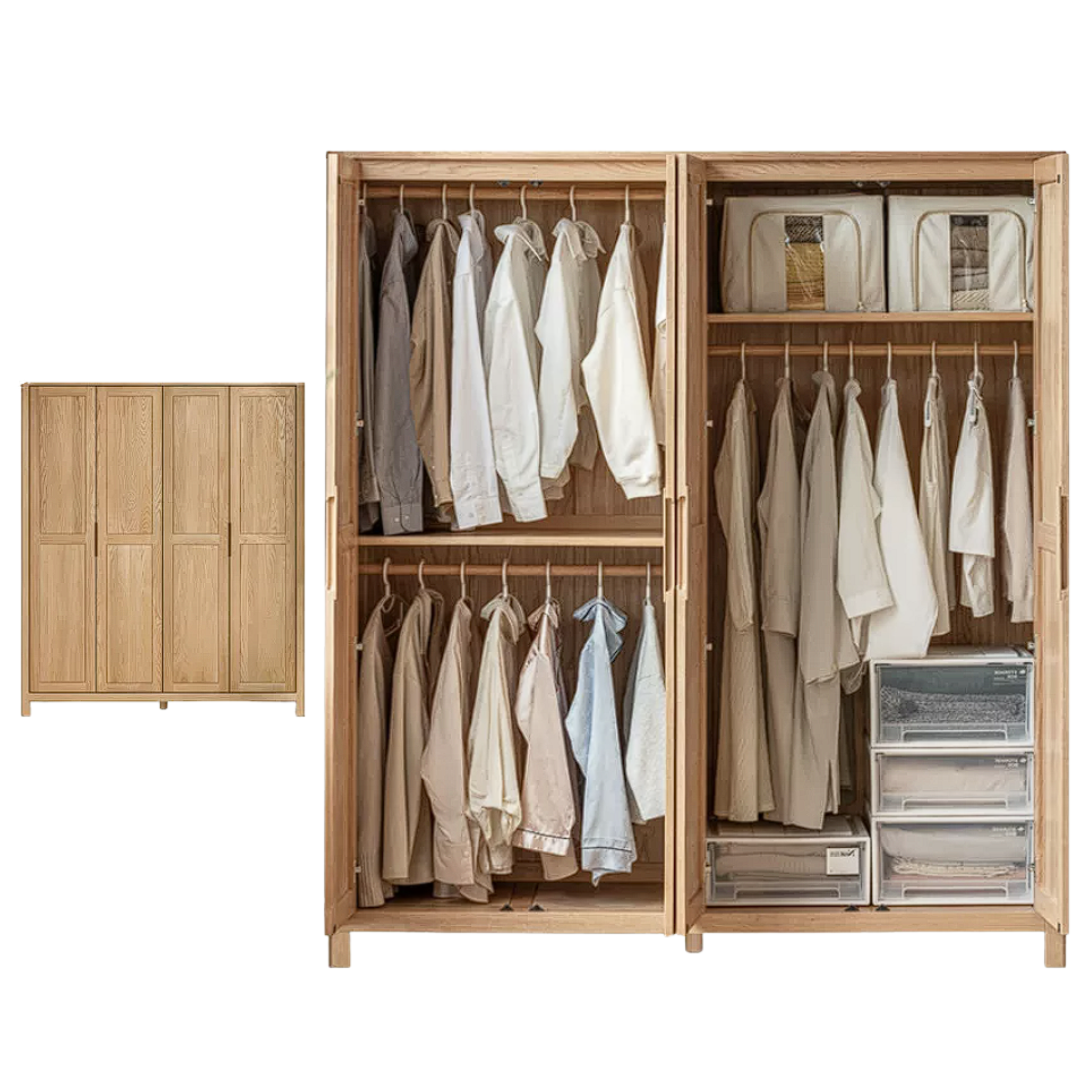 Oak solid wood combined Wardrobe.