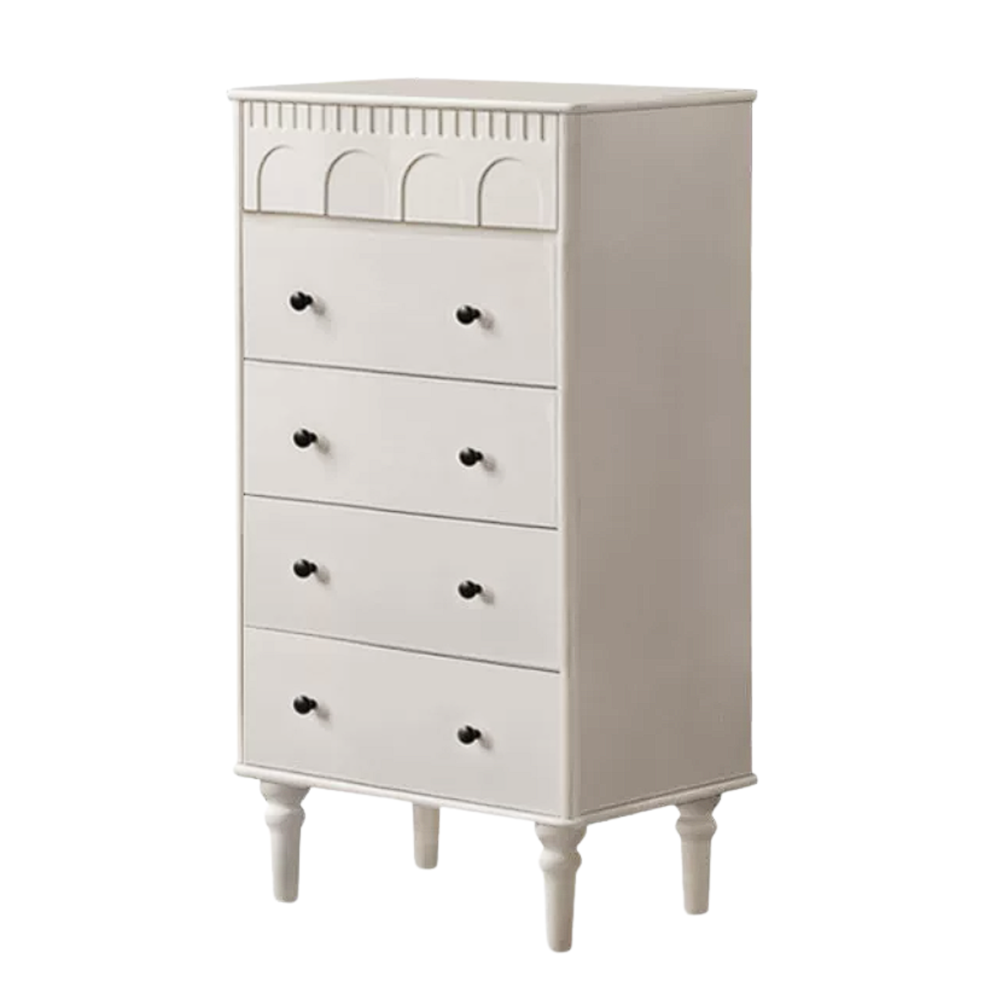 Black Walnut, Poplar, Solid Rubberwood, Ash, Cherry wood French Retro Chest of Drawers