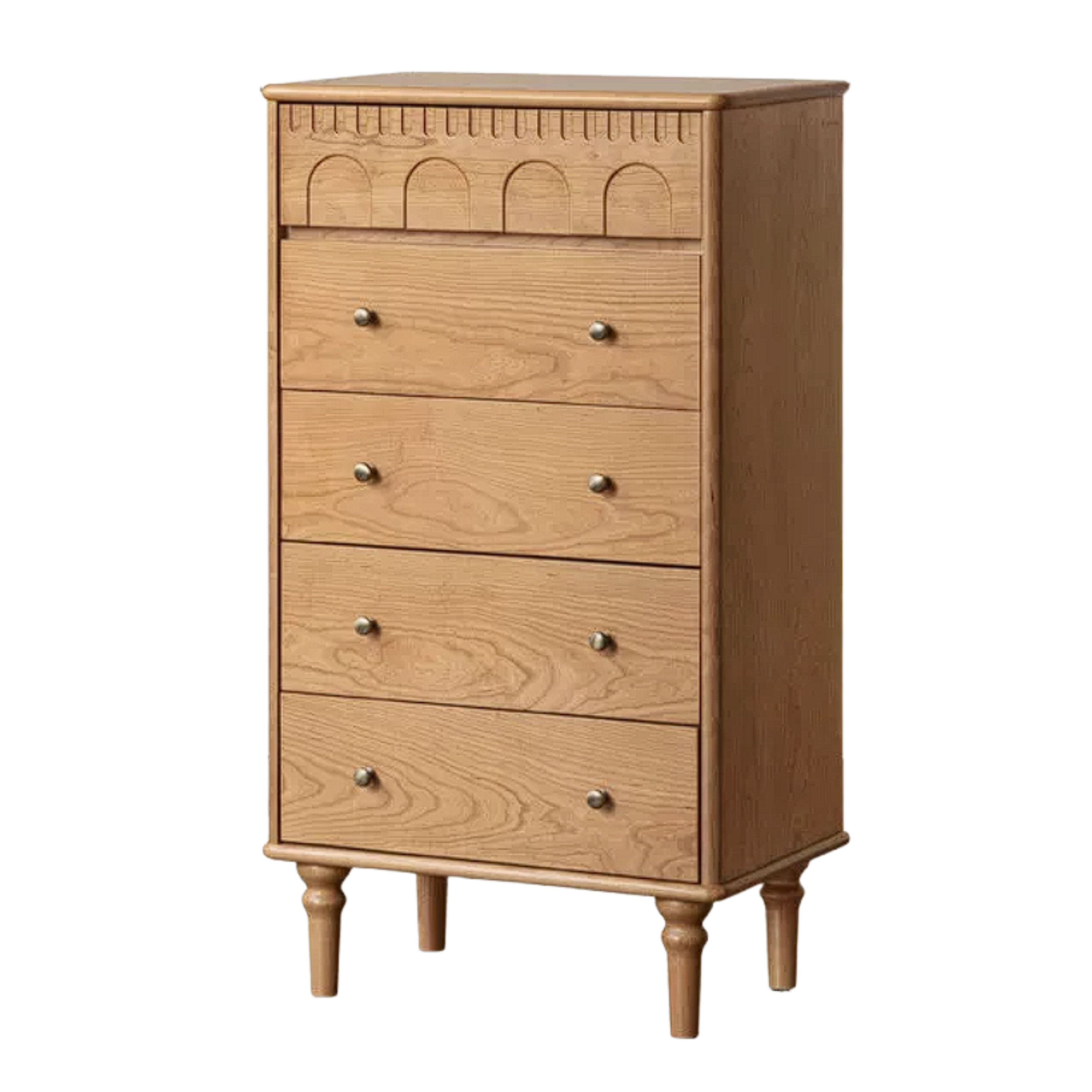 Black Walnut, Poplar, Solid Rubberwood, Ash, Cherry wood French Retro Chest of Drawers
