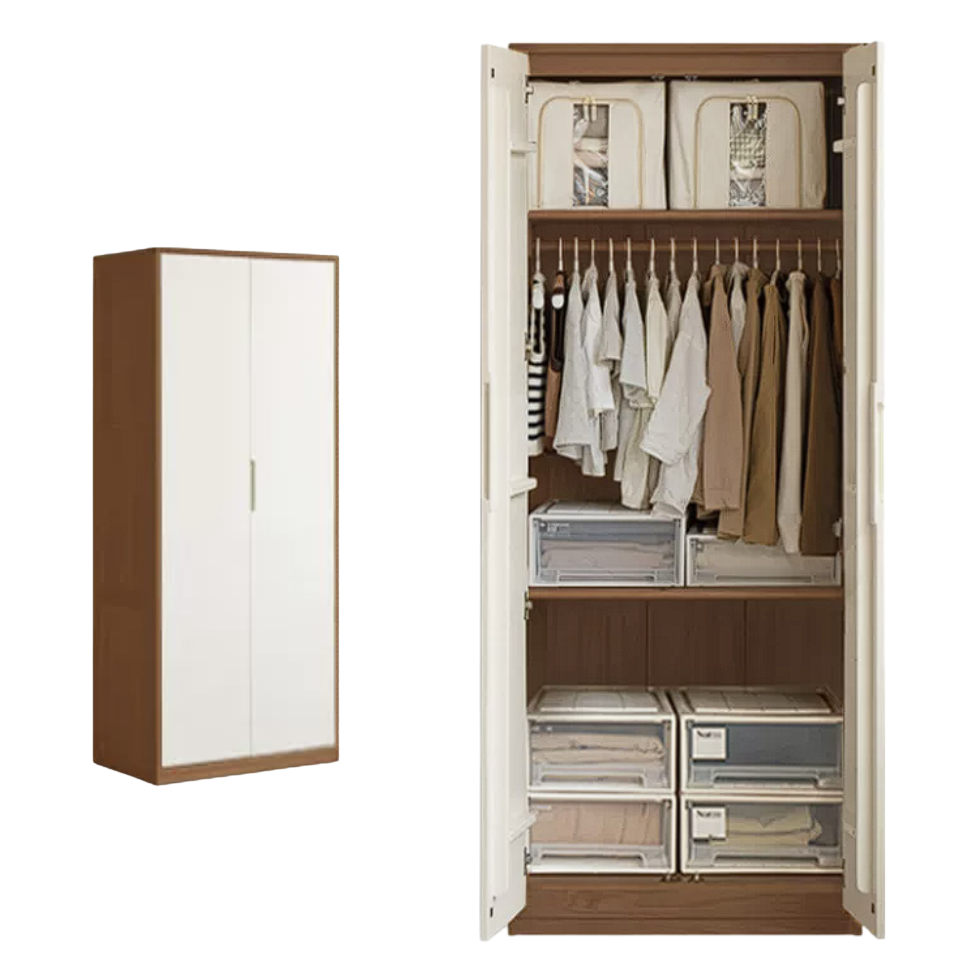 Oak Solid Wood Wardrobe Floor Combination Cabinet