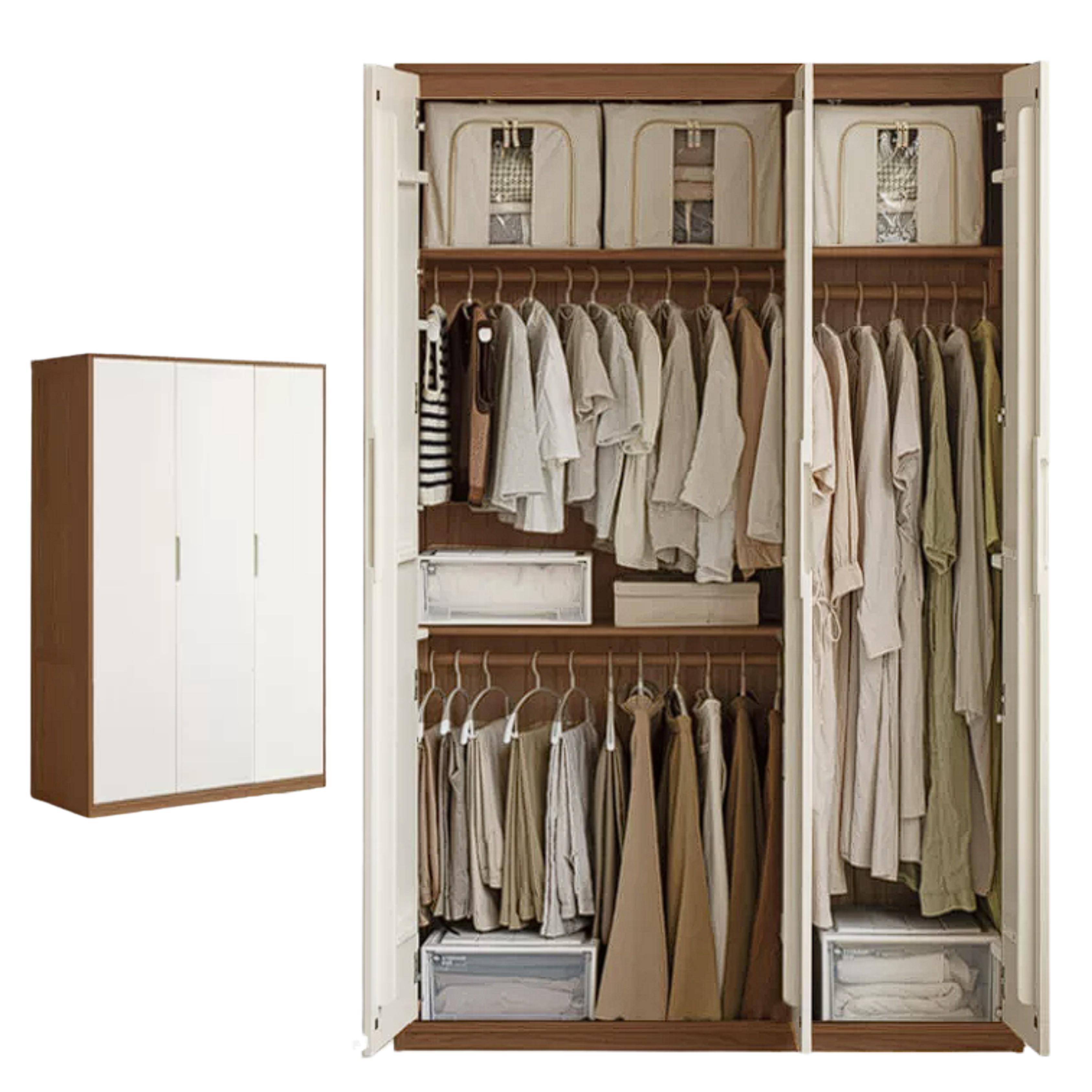 Oak Solid Wood Wardrobe Floor Combination Cabinet