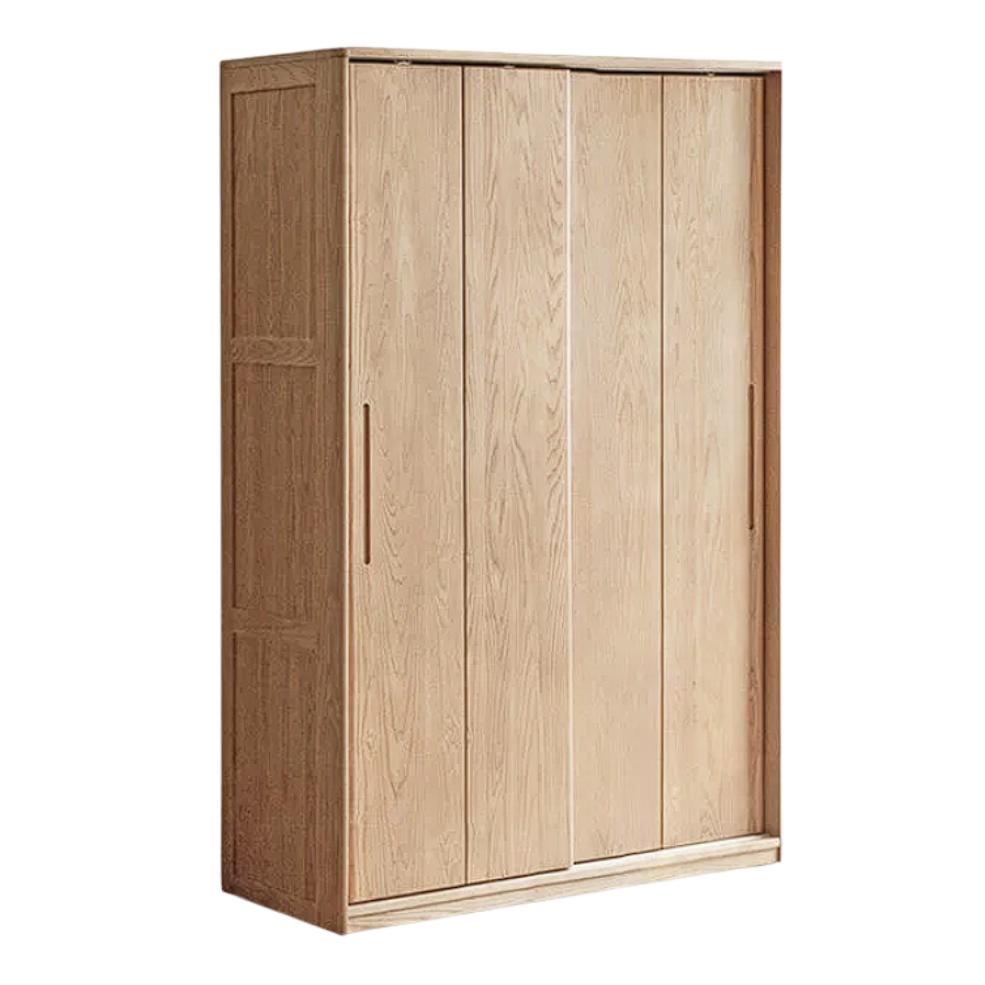 Oak, Ash Solid Wood Wardrobe With Sliding Doors