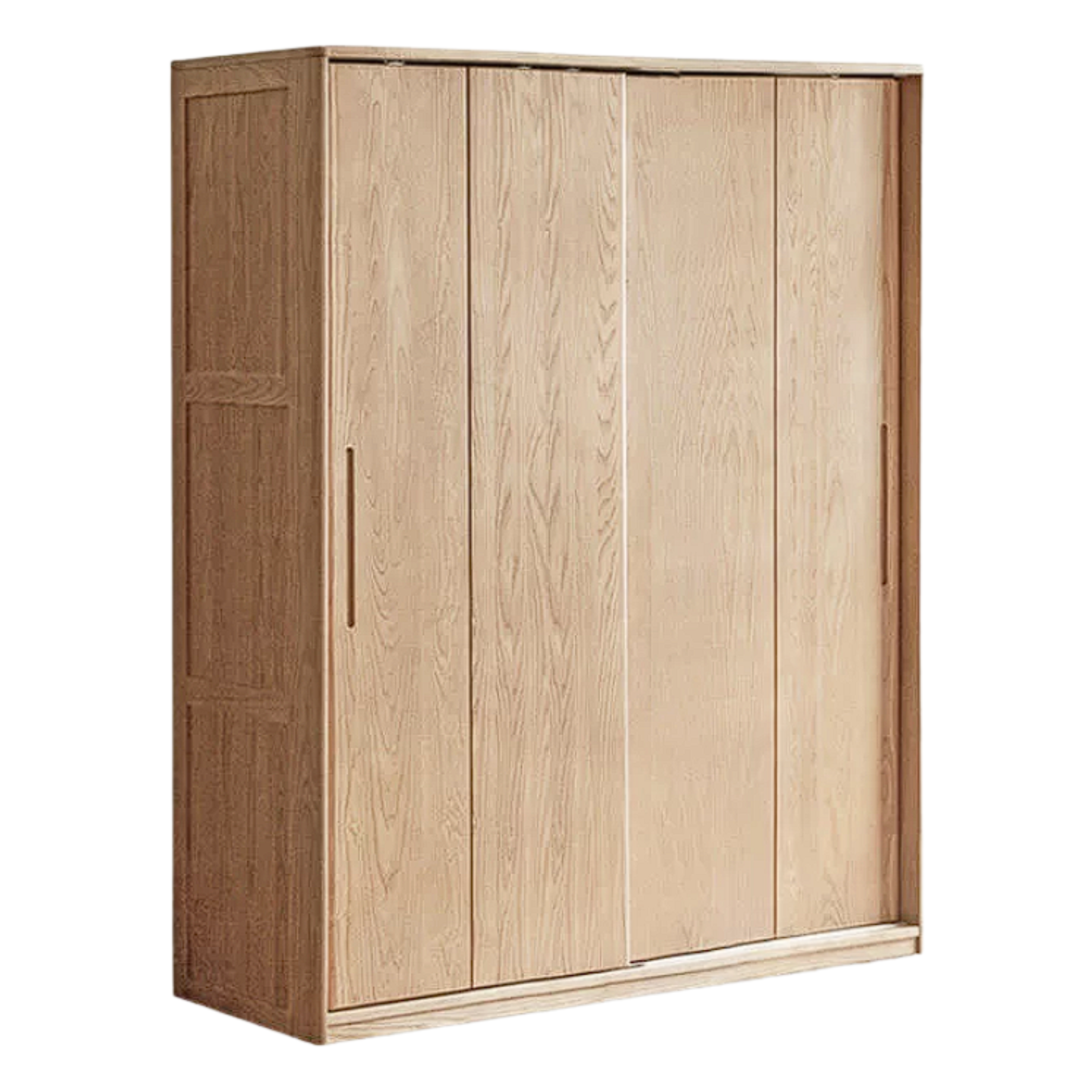 Oak, Ash Solid Wood Wardrobe With Sliding Doors