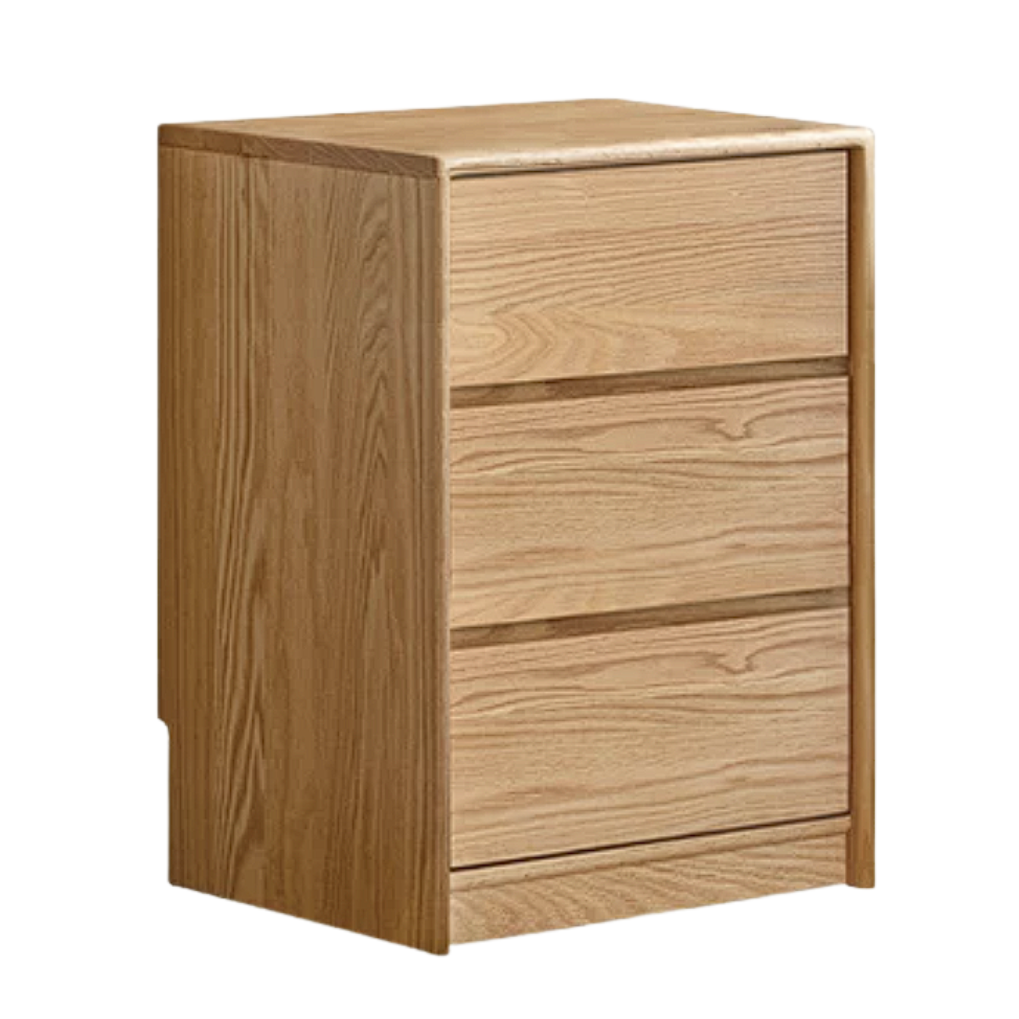 Oak Solid Wood, Solid Rubberwood Two Drawer Nightstand.