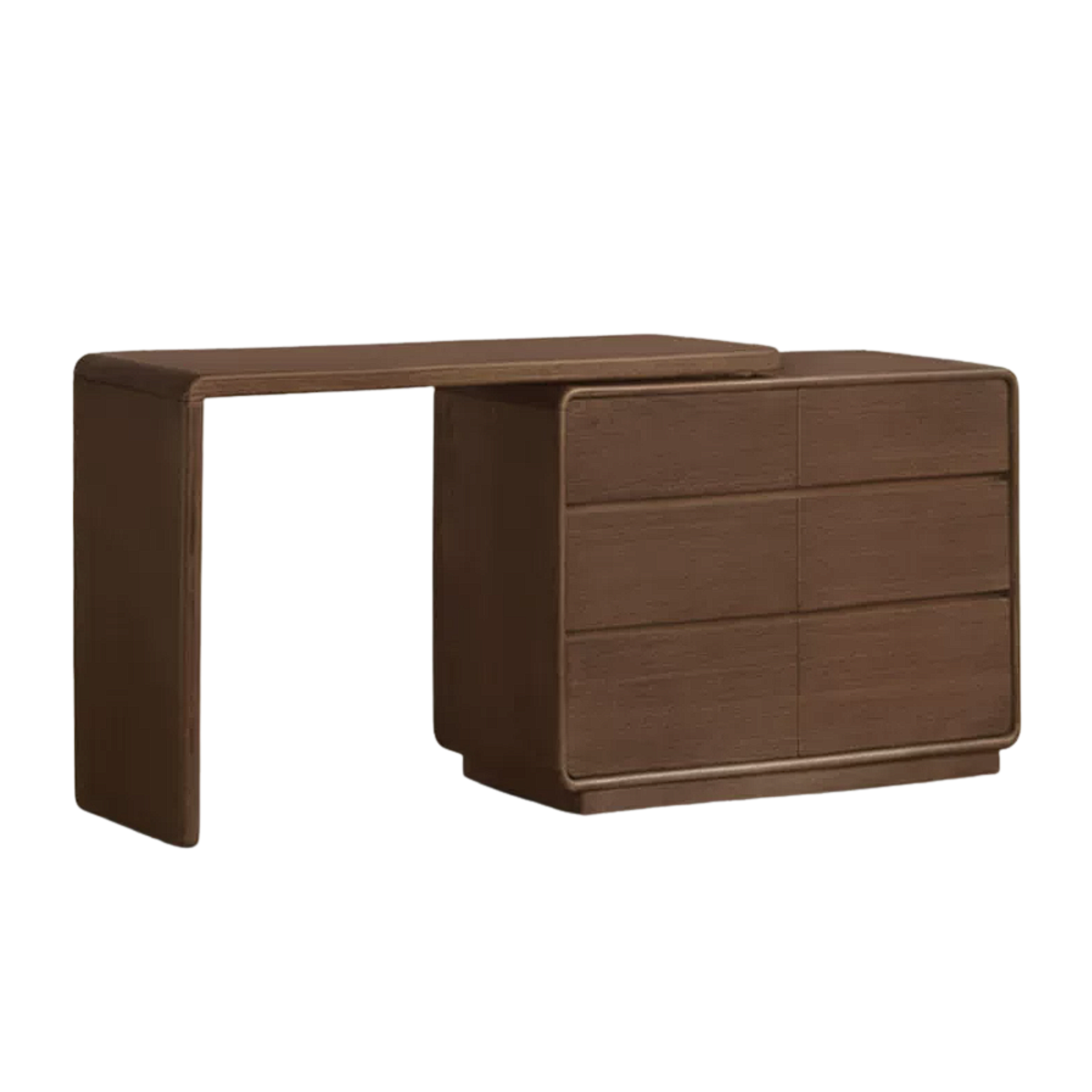Black Walnut, Sandalwood Solid Wood, Solid Longan Hardwood Telescopic Vanity Table