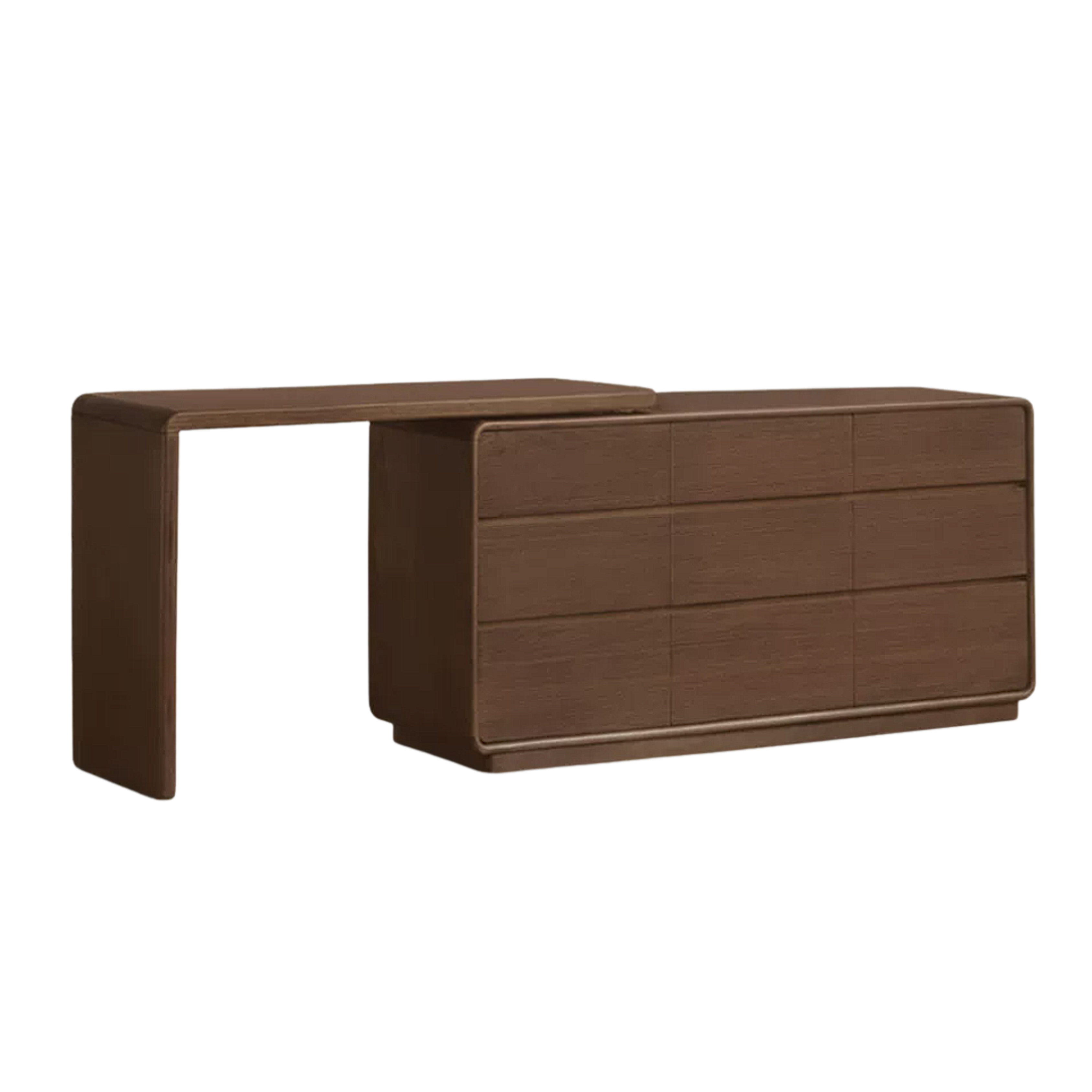 Black Walnut, Sandalwood Solid Wood, Solid Longan Hardwood Telescopic Vanity Table
