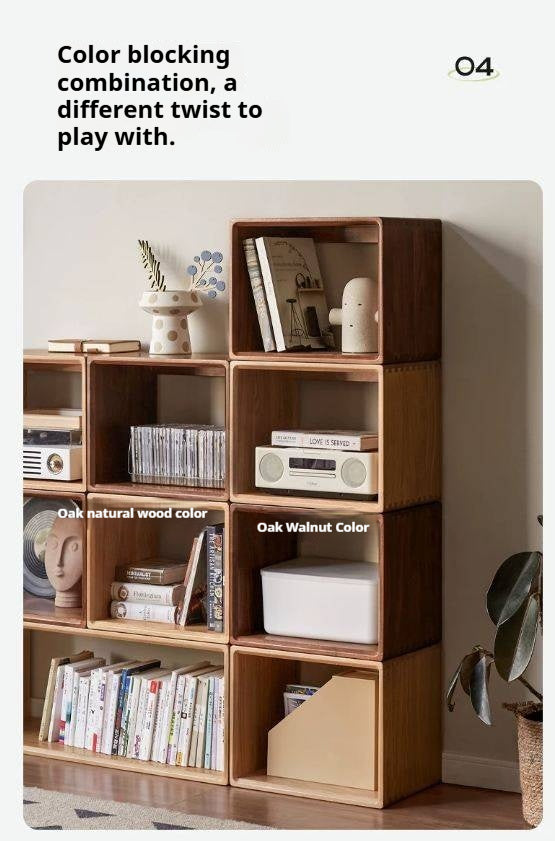 Black Walnut, Сherry, Oak, Poplar Solid Wood Kids Lattice Floor-To-Ceiling Bookshelves