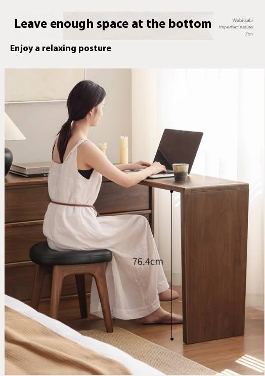 Black Walnut, Sandalwood Solid Wood Light Luxury Vanity Table.