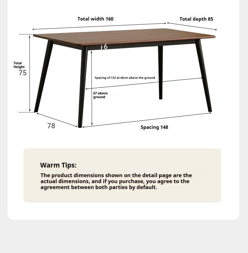 Black Walnut Solid Wood Italian Light Luxury Dining Table