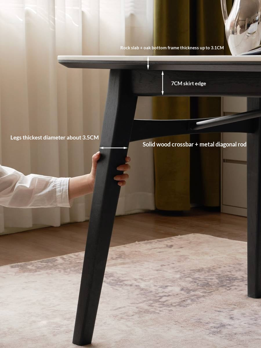 Oak Solid Wood Slate Luxury Dining Table