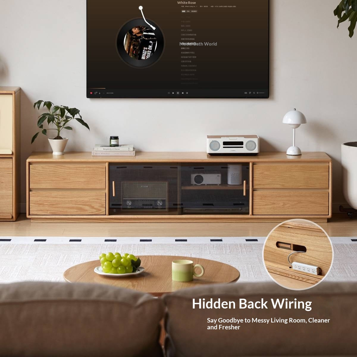 Oak Solid Wood Original Wood Style TV Cabinet