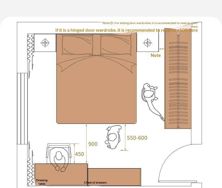 Rubberwood Solid Wood Bed — Modern Minimalist Design