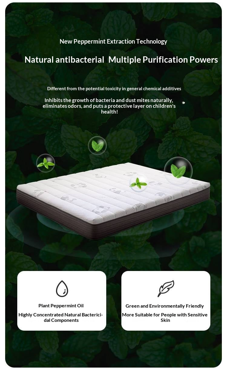 Children's Eco-Friendly Glue-Free Mattress — Panda Jute Spring, Coconut Fiber, Double Latex