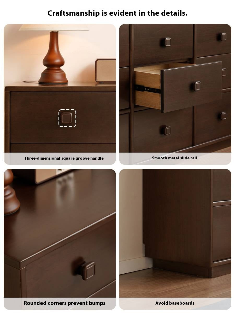 Poplar Solid Wood Retro Middle Ancient Style Drawer Cabinet