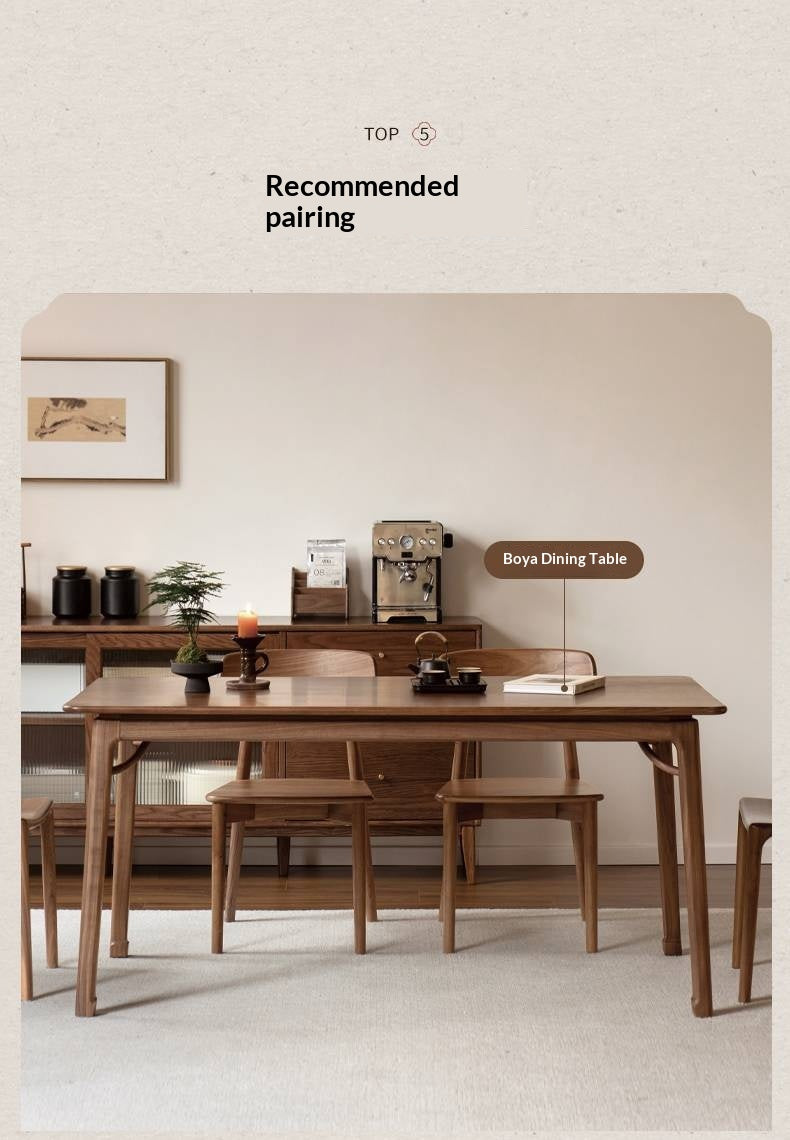 Set 4pcs Black Walnut Solid Wood Home Soft Back Dining Chair