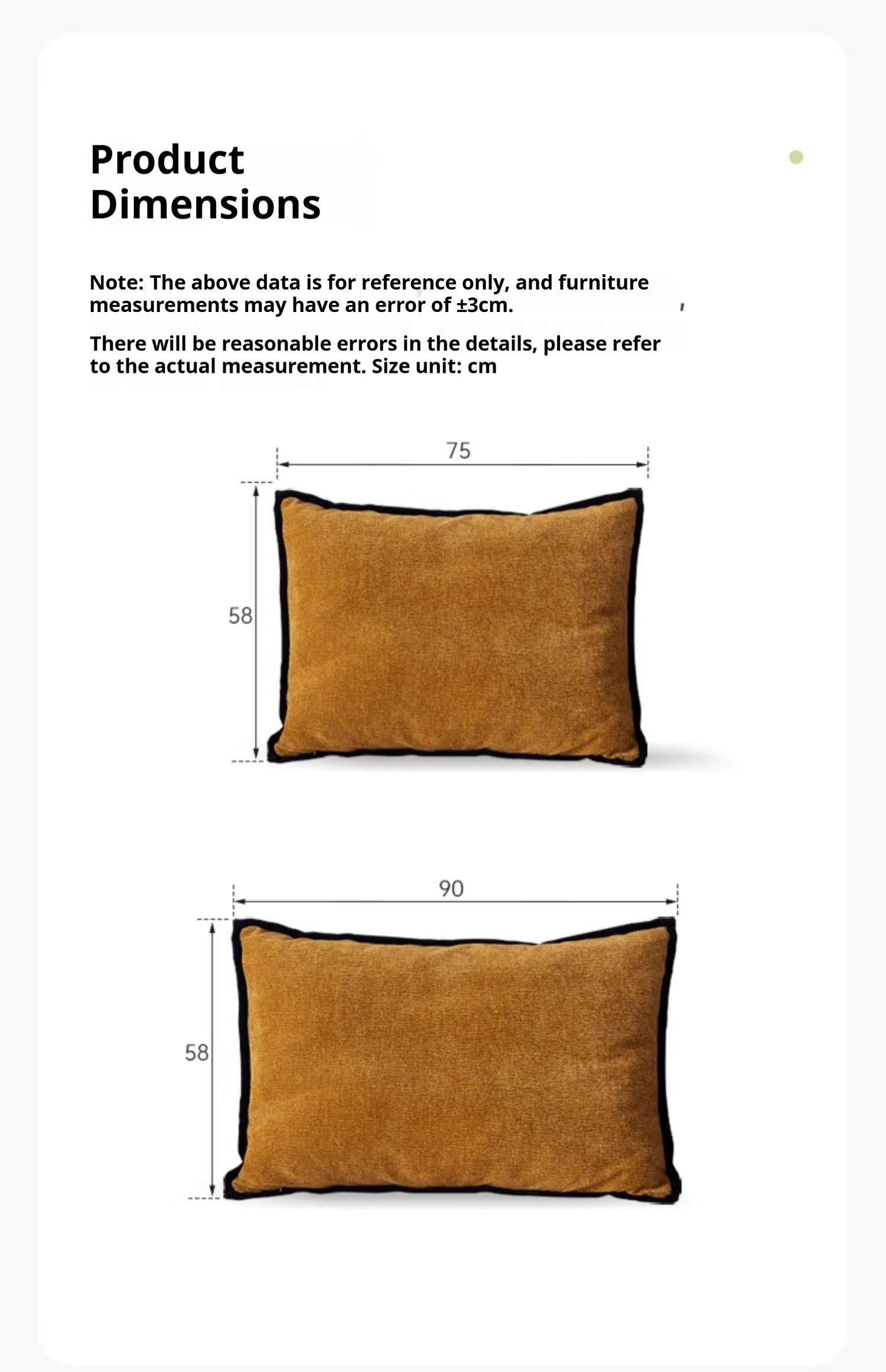 Vintage Style Bed Headboard Pillow with High Backrest Support