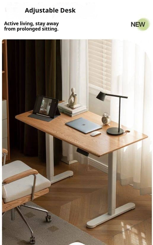 Oak Solid Wood Smart Electric Lift Standing Office Desk