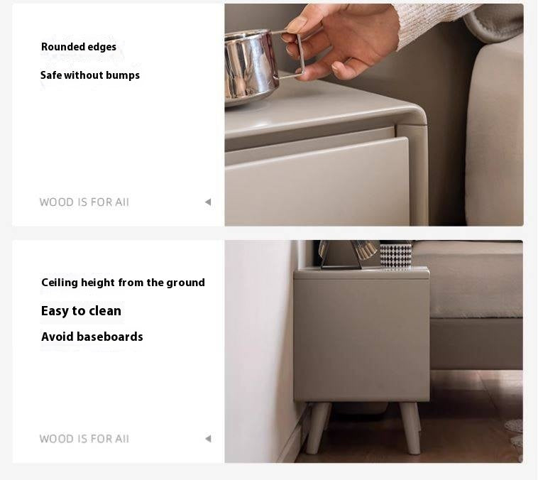 Tulipwood Solid Wood, Solid Rubberwood Modern Nightstand.