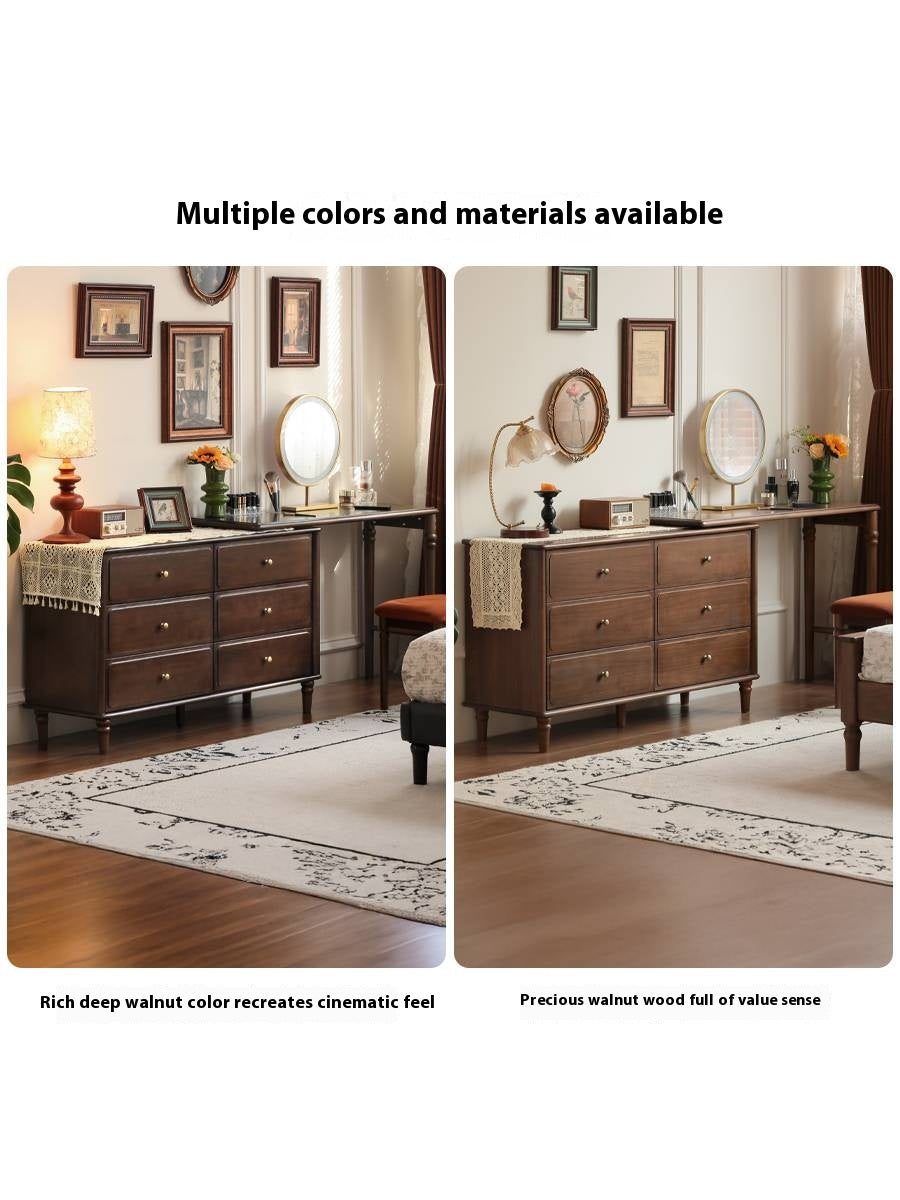 Solid Rubberwood French Retro Dressing Table