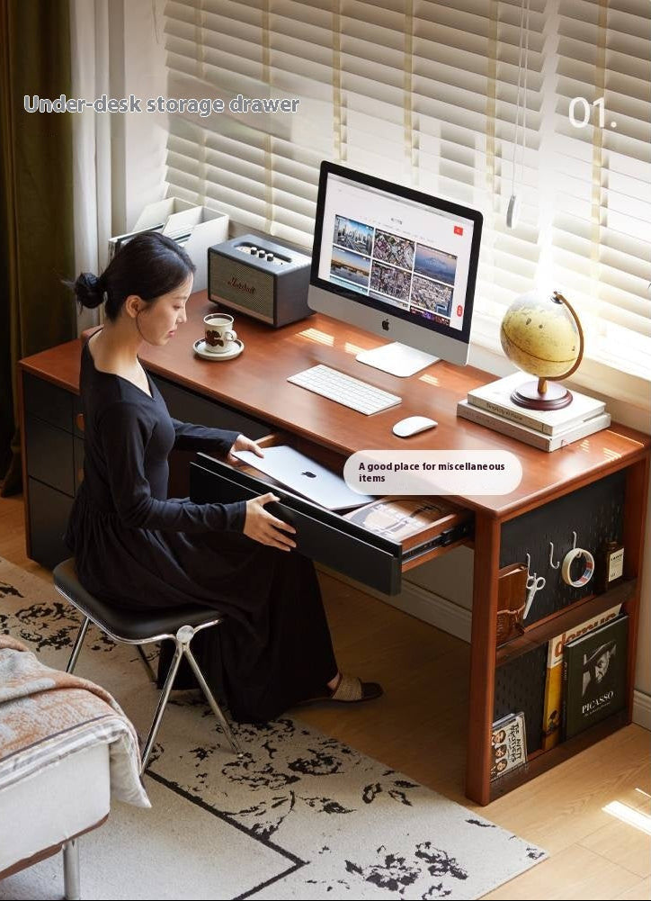 Poplar Solid Wood Retractable Office Table
