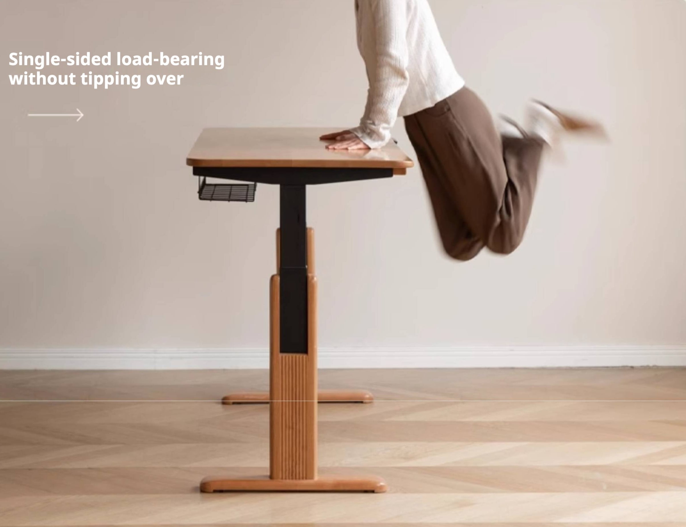 Cherry, Ash Solid Wood Electric Elevating Desk