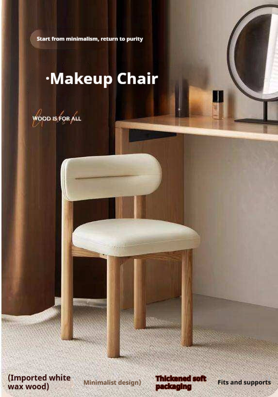 Ash, Red Oak Solid Wood Modern Style Makeup Chair