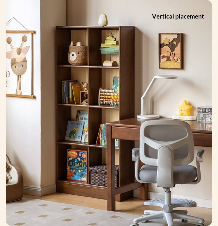 Solid Rubberwood Retro Style Children's Bookcase