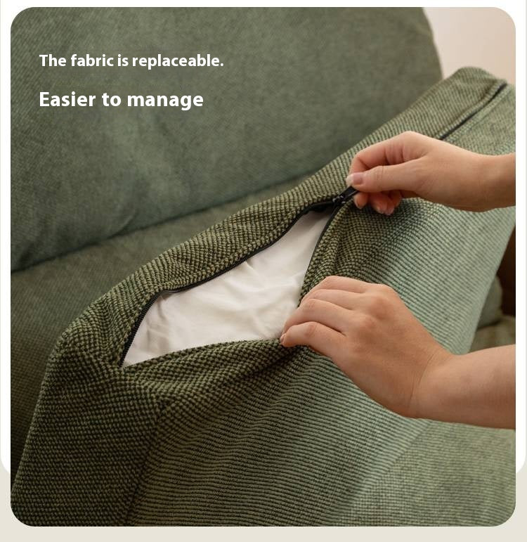 Oak Solid Wood Fabric Sofa, Couch with High Back Cushions, Durable Pet-Friendly Upholstery