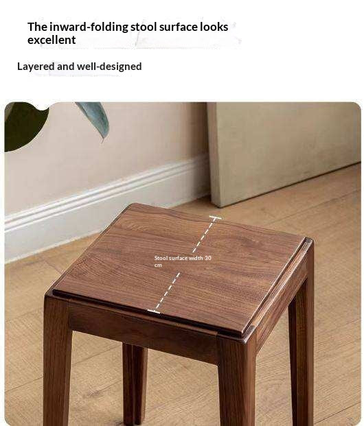 Black Walnut, Oak Solid Wood Foldable Modern Stool