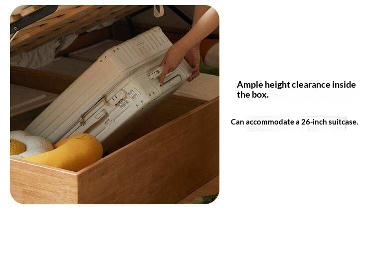 Oak Solid Wood Kids Storage Bed with End-Lift Opening