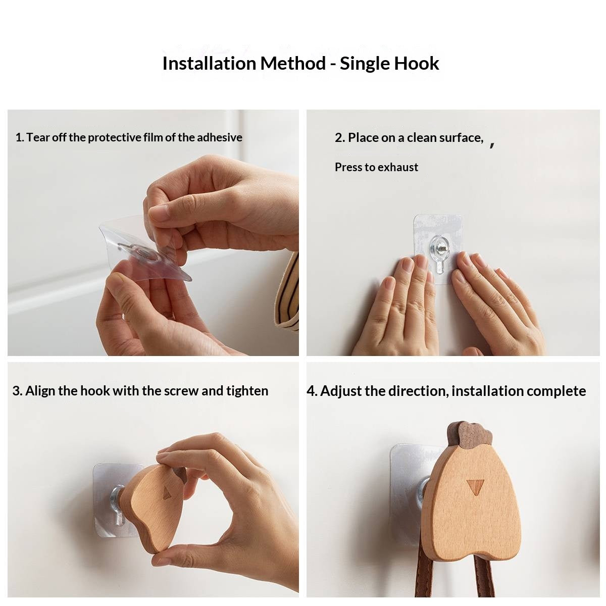 Beech Solid Wood Hook Hanging Clothes