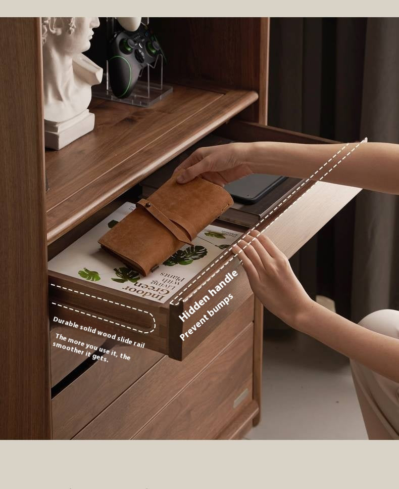 Black Walnut Solid Wood Side Cabinet