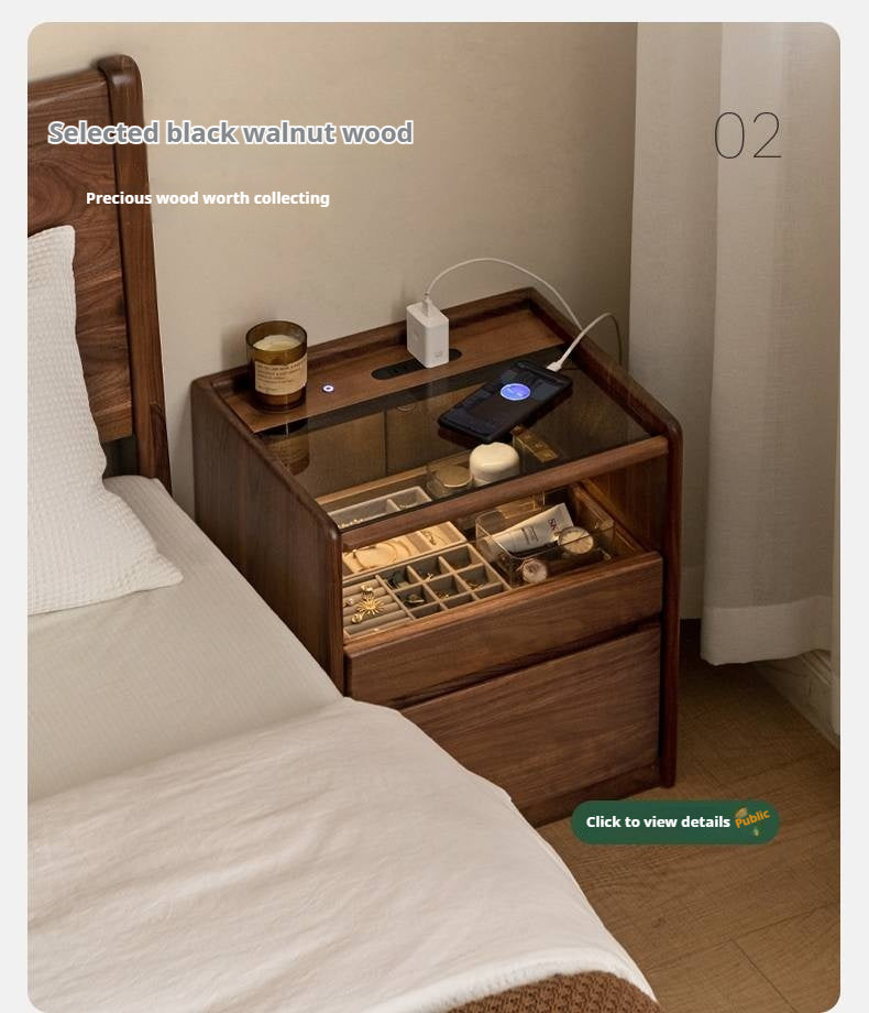 Ash Solid Wood Modern Nightstand