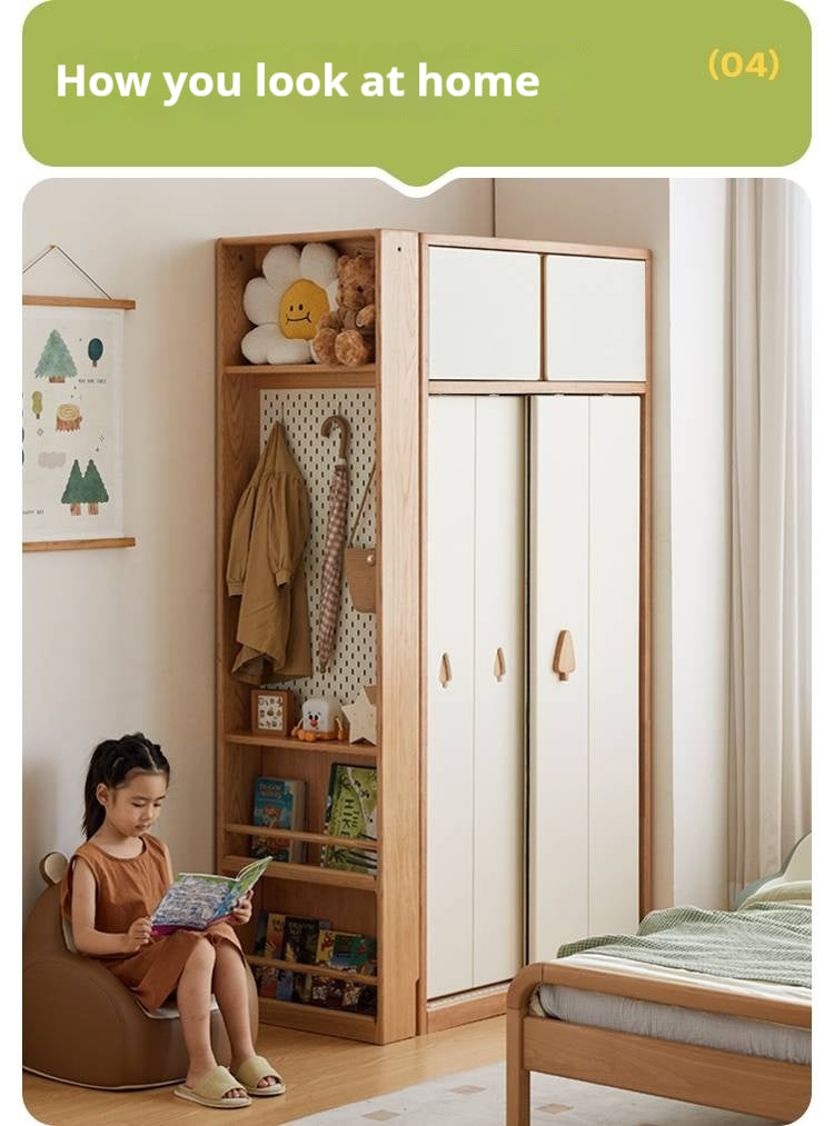 Oak Solid Wood Modern Children's Wardrobe