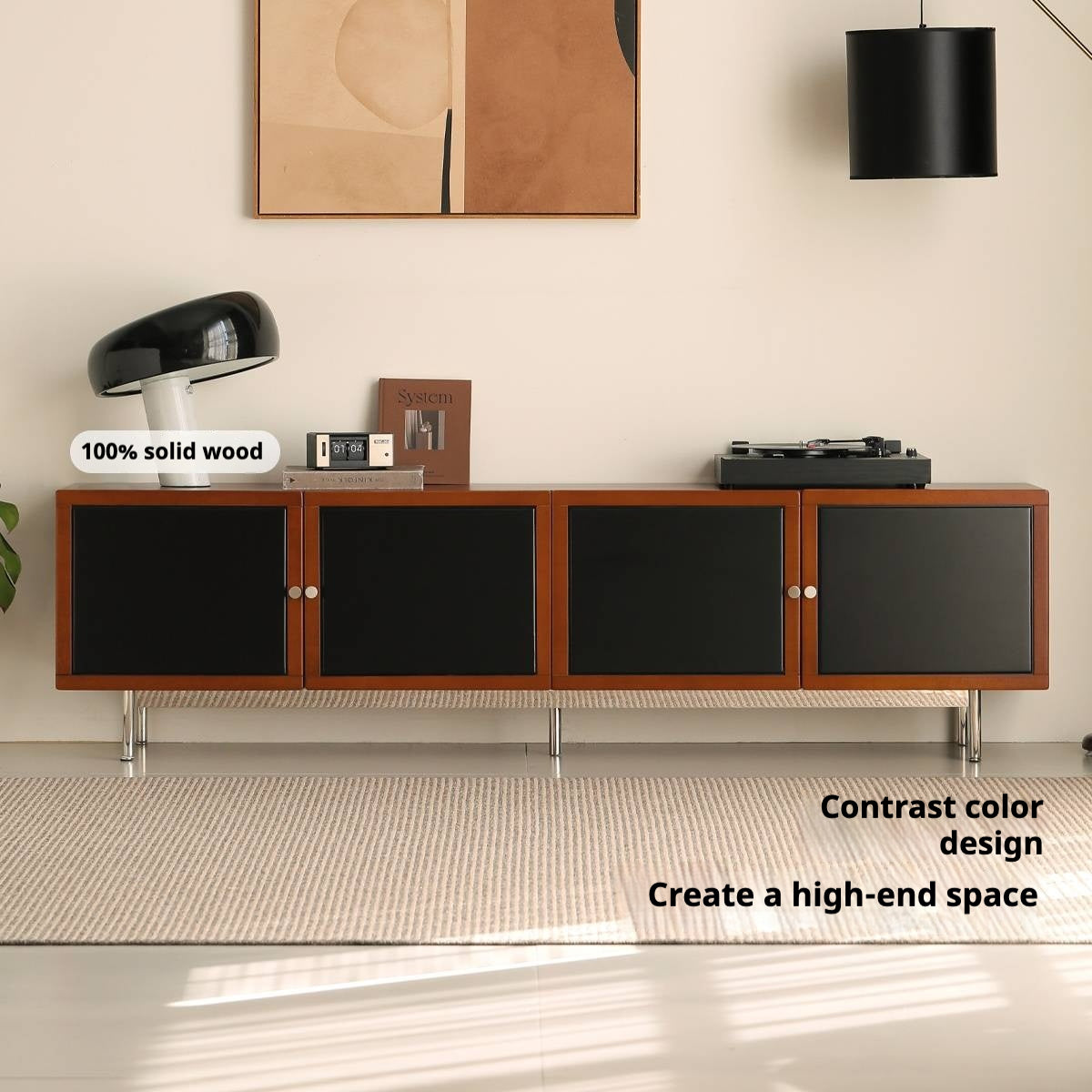 Poplar Solid Wood Bauhaus TV Stand.