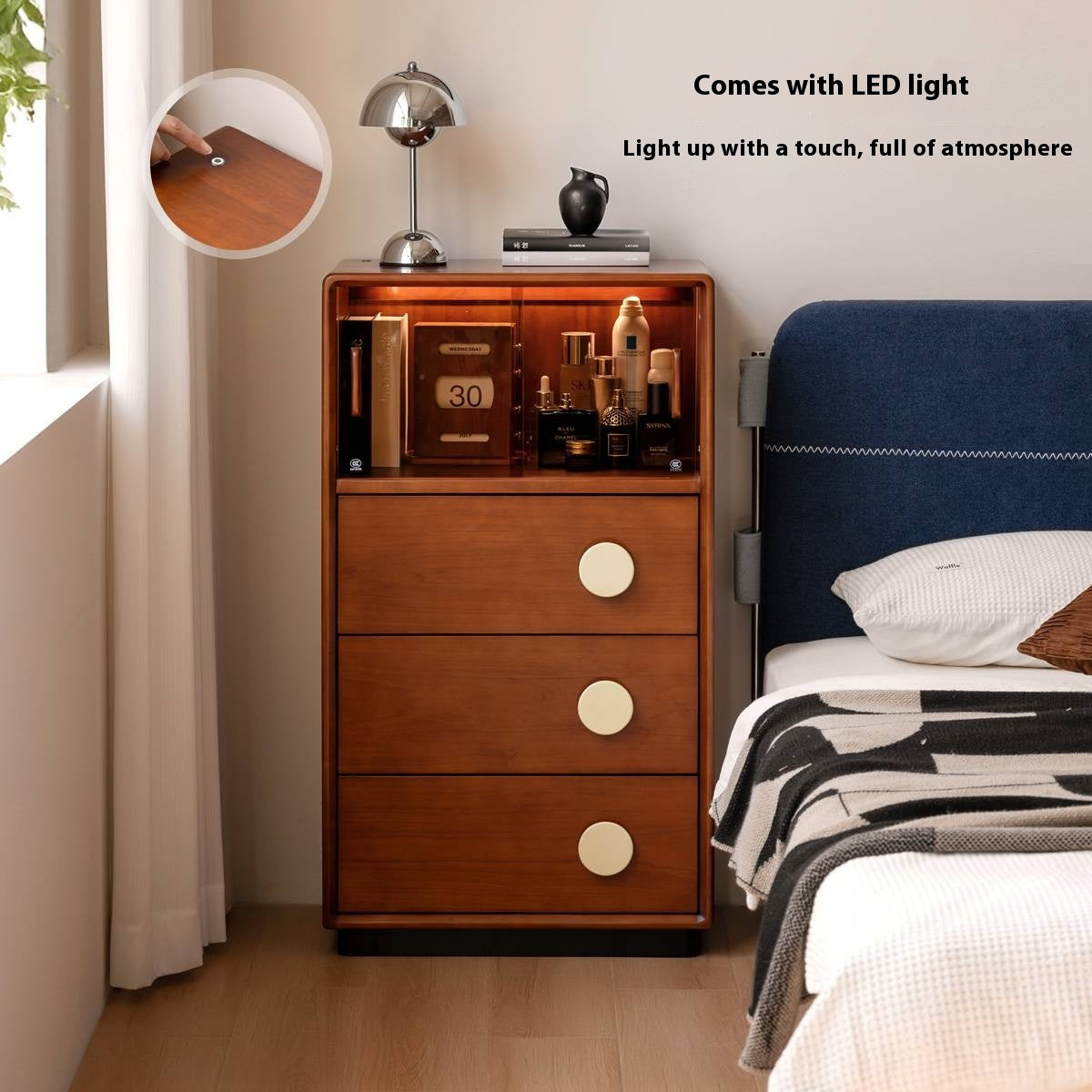 Poplar Solid Wood Middle Ages Side Cabinet.