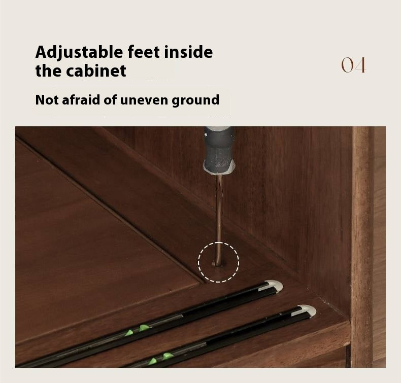 Sandalwood Solid Wood Modern Sliding Door Wardrobe.
