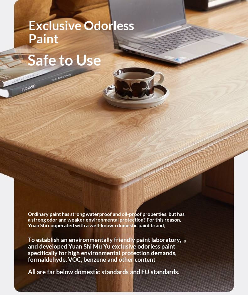 Ash Solid Wood Modern Minimalist Office Desk