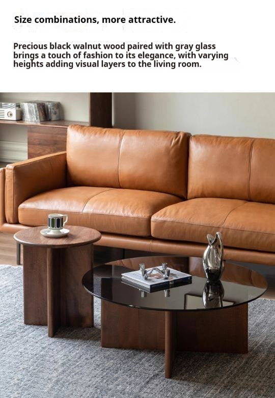 Black Walnut Combination Round Coffee Table