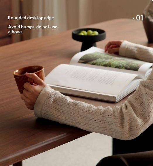 Black Walnut Solid Wood Light Luxury Style Dining Table