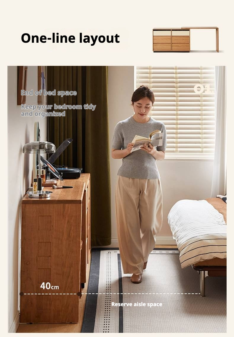 Cherry Solid Wood Modern Style Vanity Table.