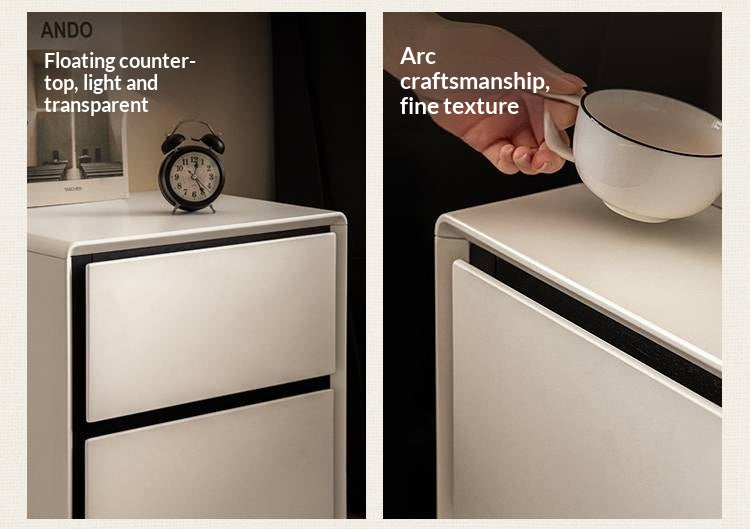 Solid Rubberwood Modern Minimalist Nightstand