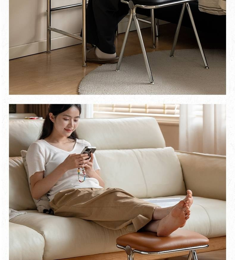 Organic leather Soft Package Makeup Stool.