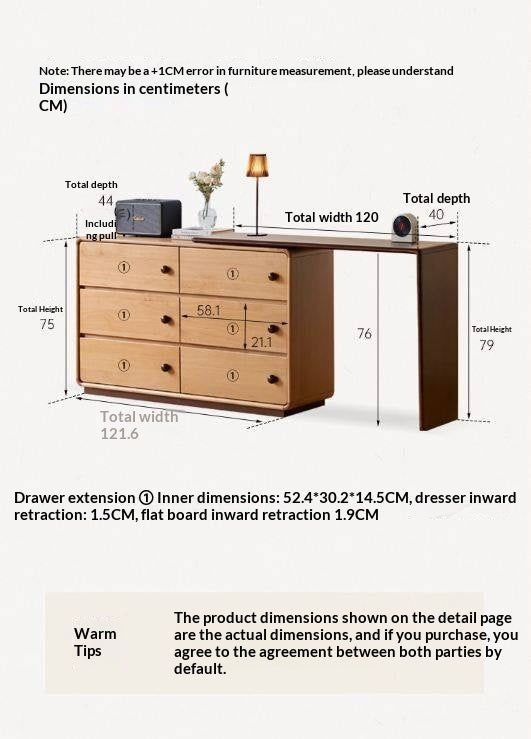 Beech Solid Wood Antique Style Vanity Table