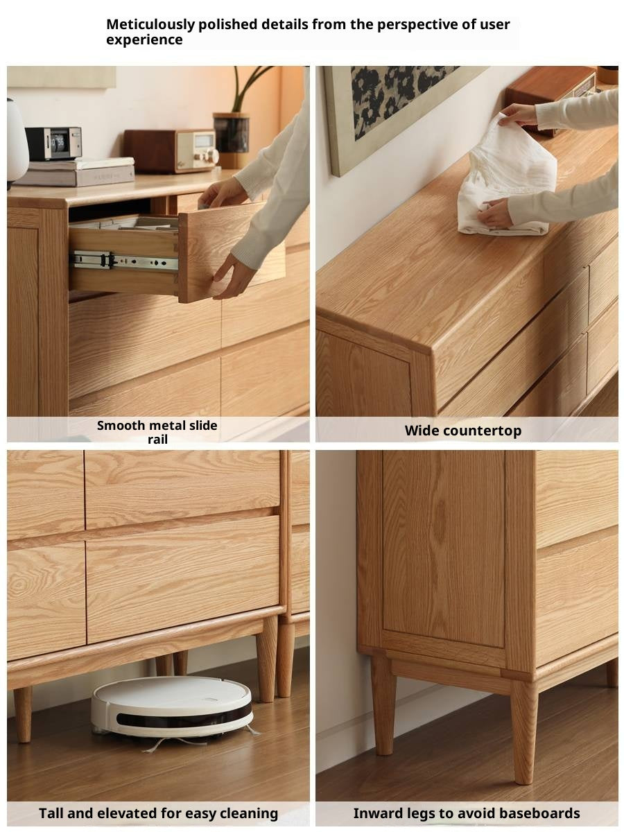 Oak Solid Wood Five-Drawer Chest