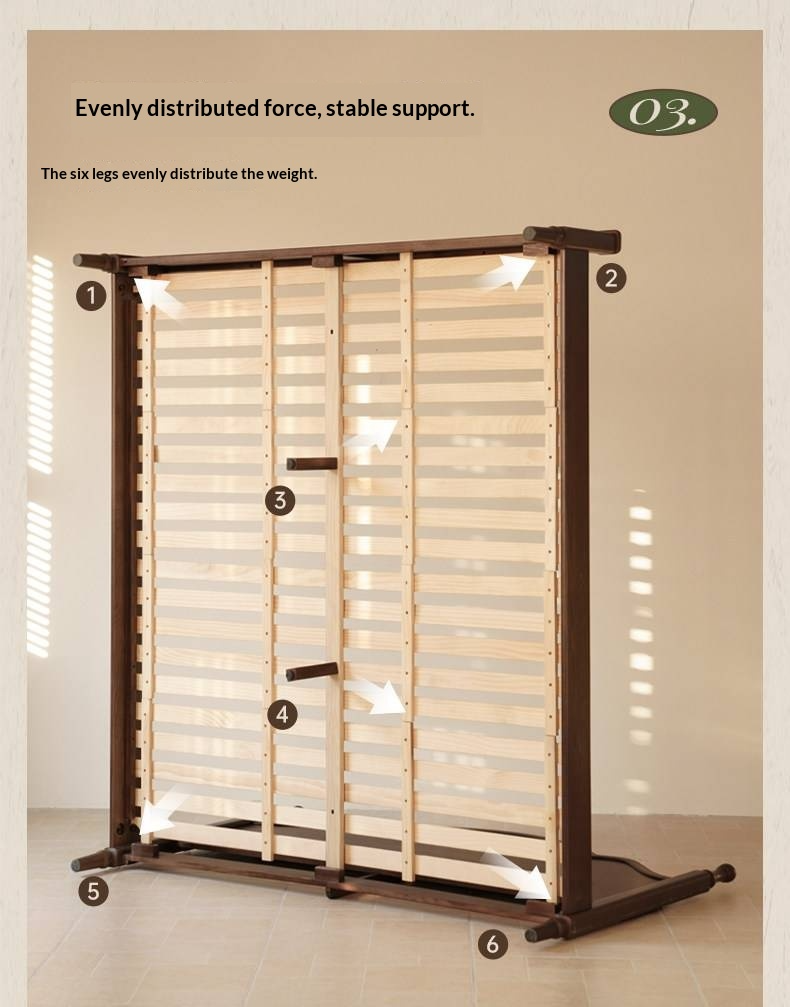 Ash Solid Wood Bed — American Retro Style