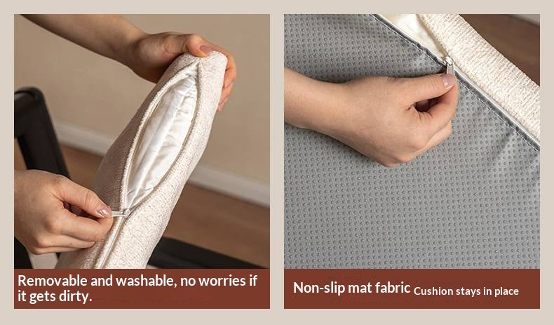 Oak Solid Wood Upholstered Swivel Office Chair with Adjustable Height, 360° Rotation, and Metal Base