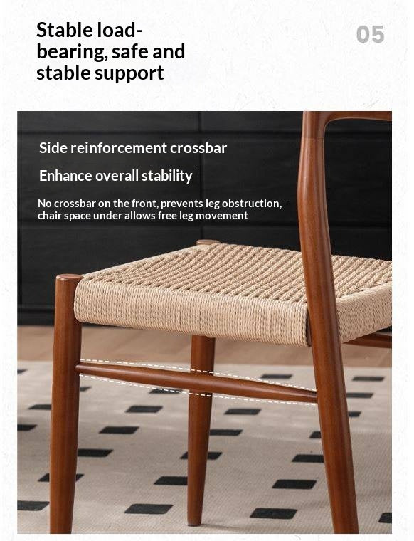 Set 4 pcs Ash, Beech, Cherry Solid Wood Dining Rope Chair