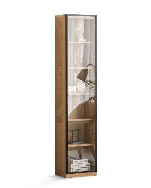 Oak, Solid Rubberwood Bookshelf, Bookcase
