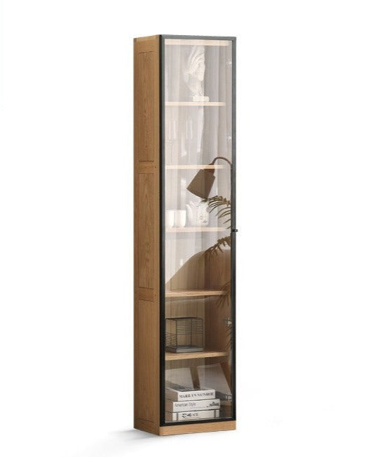 Oak, Solid Rubberwood Bookshelf, Bookcase